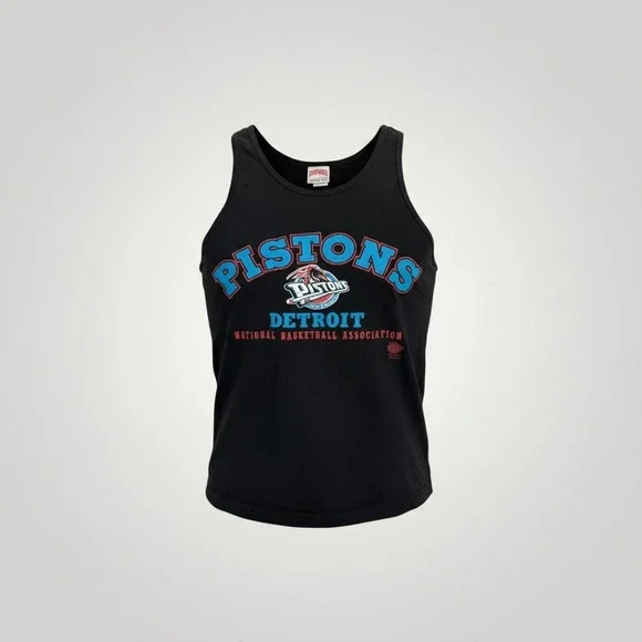 Nutmeg Mills Tank Top Men XL Black Detroit Pistons Vintage 90s NBA USA Collector