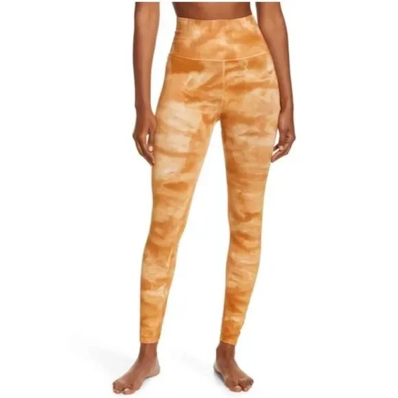 Free People Space Dye Om Ashanti Leggings Women’s Medium Large Orange Beige
