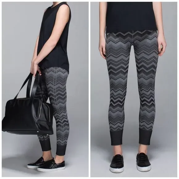 Lululemon Ebb To Street Pant Chevron Heathered Slate Leggings 6