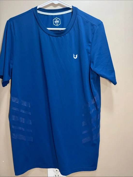 Men's Performance Crew Neck Shirt - Blue Northyard Small