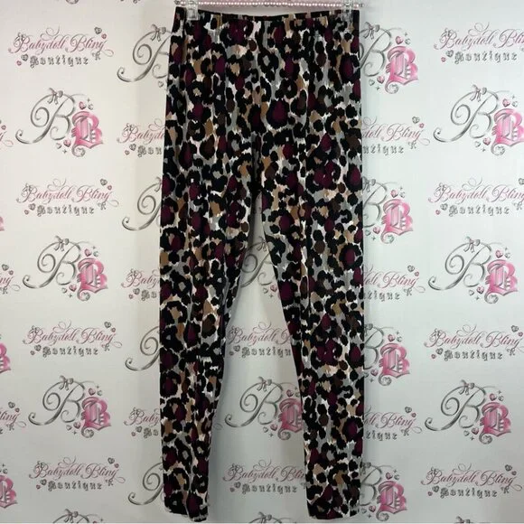 Sweetlegs cheetah leopard print stretchy Print red grey black tights Leggings