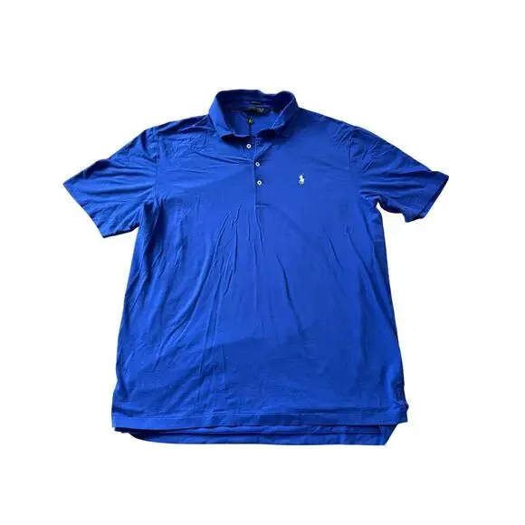 Polo Golf Ralph Lauren Shirt Mens XL Blue Stretch Lisle Polo Short Sleeve Pony