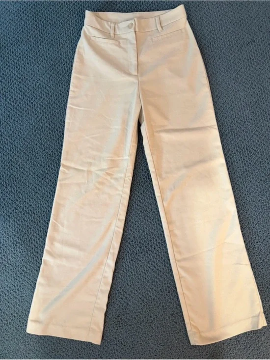 Monki Beige High-Waist Trousers