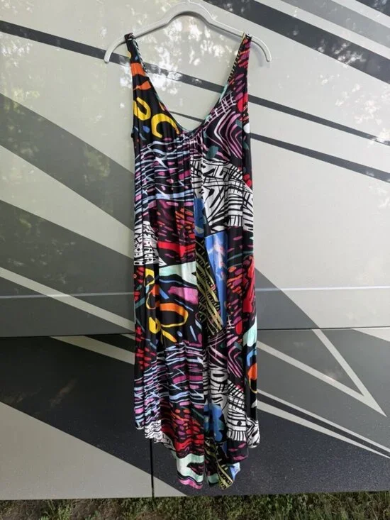 Vintage Y2K JAMS WORLD colorful graffiti graphic ILLUSION romper hawaiian S