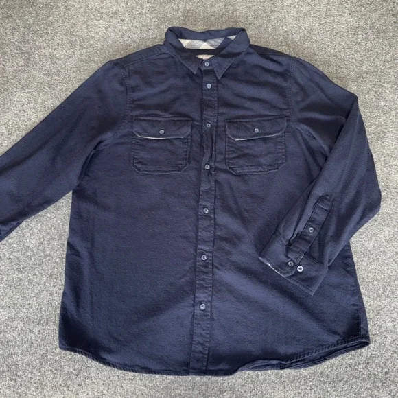 One Day Away Flannel Shirt Mens XL Blue Button Up Casual Everyday Soft‎ Comfort