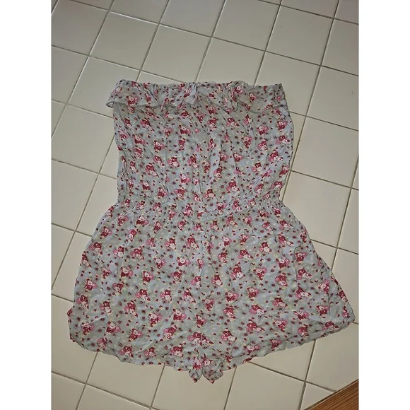 Women’s Strapless romper shorts summer pool beach sport party ruffle athleisure