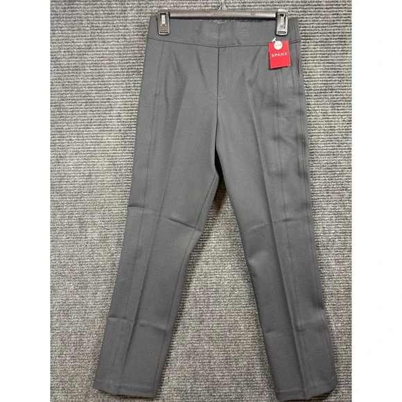 Spanx The Perfect Pant Slim Straight Black Petite Small NWT Pull On Ponte