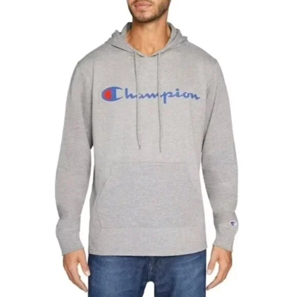 New Champion Mens Hoodie Outdoor Classic Athleisure Pocket Large Gray