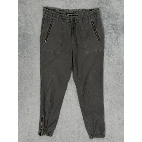 Athleta Pants‎ Womens 6 Gray Farallon Jogger Sweats Pullon Drawstring Straight