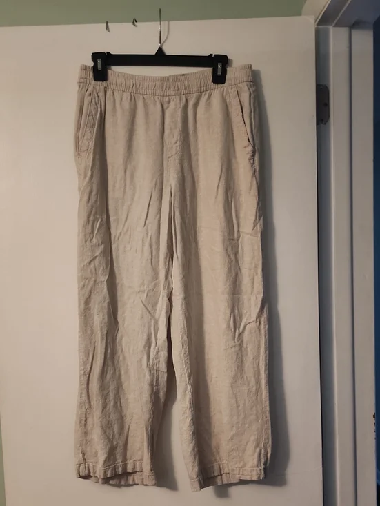 Old Navy Lightweight Linen-Blend Relaxed Pants - Cream