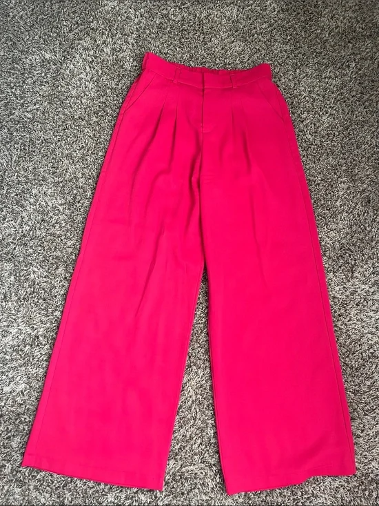 Amazon Bright Pink Wide-Leg Trousers