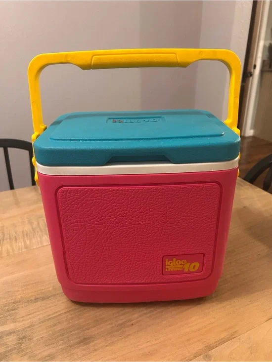 Vintage Igloo Legend 10 Cooler - Retro Pink, Teal & Yellow circa 1992