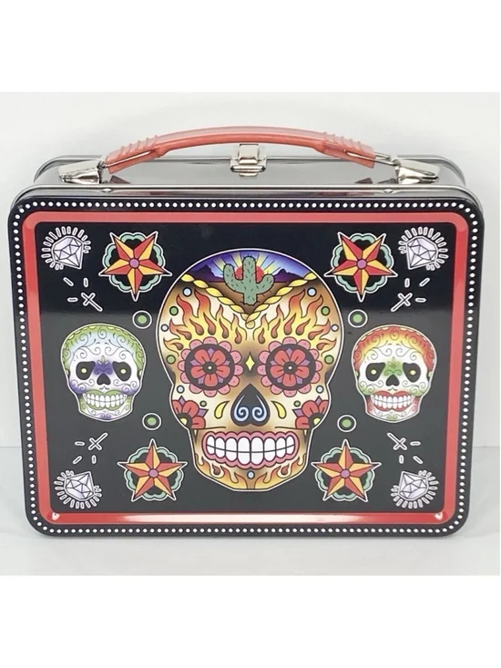 Sugar Skulls By Sunny Buick Metal Lunch Box - 2016 By Aquarius -Day Of The Dead