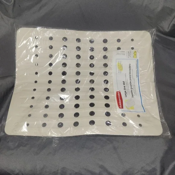 Rubbermaid Large Sink Protector Mat Off White/Bisque Discontinued 15.9x12.8 Vtg