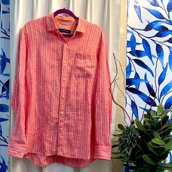 NWOT Men’s Tommy Bahama 100% Linen Button Down Size Large