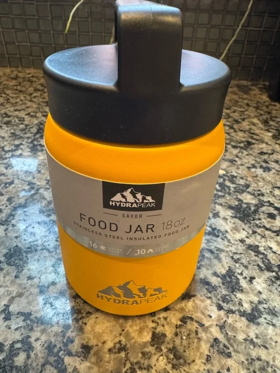 HYDRAPEAK Wide Mouth 18oz Food Jar Yellow NEW