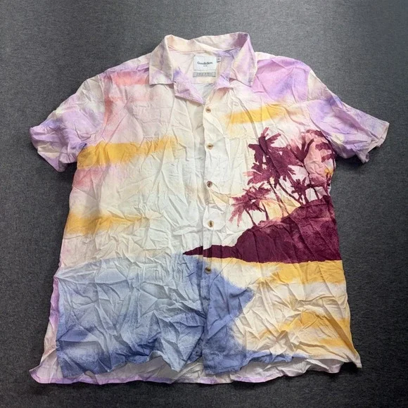 Goodfellow & Co Standard Sunset Short Sleeve‎ Button Up Size XL