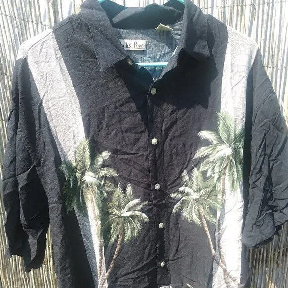 Hollis River Hawaiian Button Down Men - L