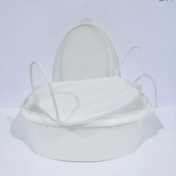 Vintage‎ Tupperware Roaster Flavor Savor Clear Plastic W Insert