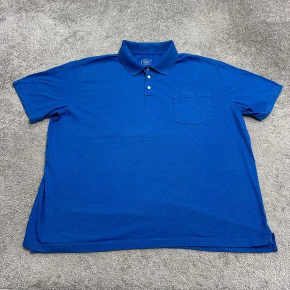 The Foundry Supply Co Polo Shirt Mens 3XL Royal Blue Short Sleeve Pocket Preppy