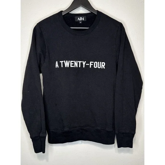 A24 A Twenty Four Horror Movie Studio Crewneck Sweatshirt Black Size S