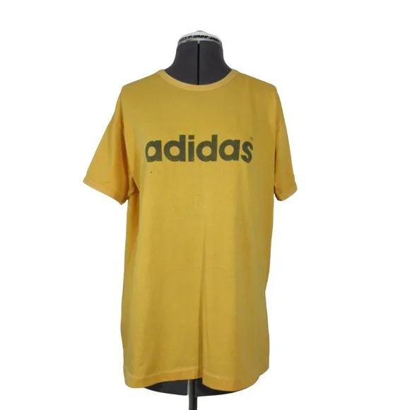 Vintage 80s 90s adidas single stitch hem‎ cuffed crew neck t-shirt XL