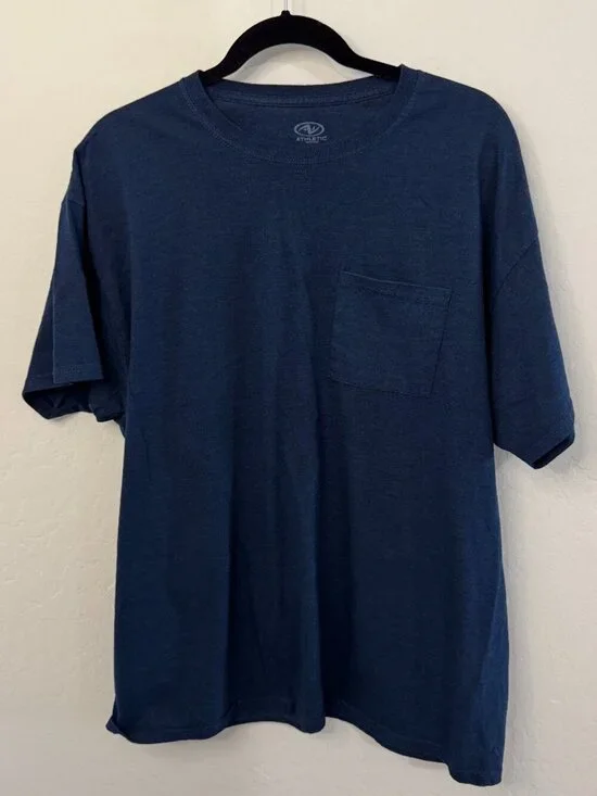 Athletic Works Navy Blue Short Sleeve Pocket Crewneck Tee | Size XL