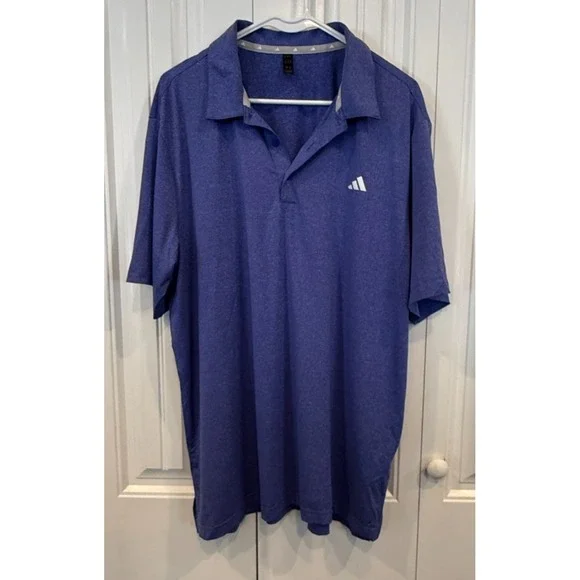 Adidas Men's Blue Heather Performance Golf Polo Shirt XL Moisture Wicking Athlet