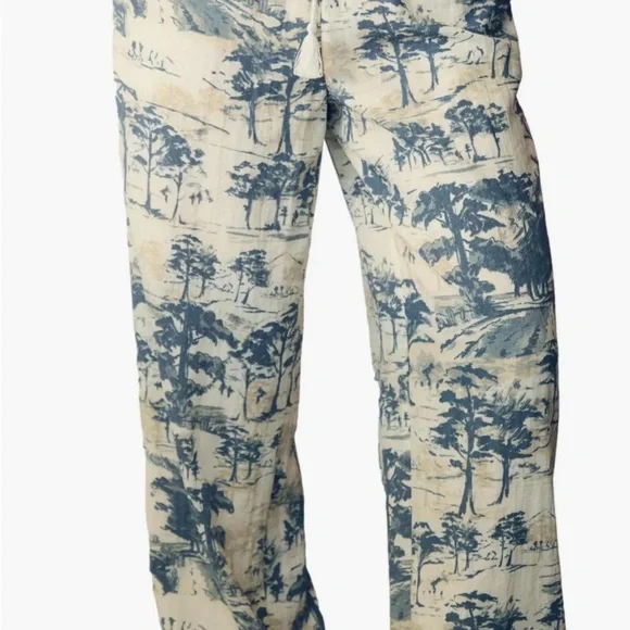 Soma Blue and Cream Wide Leg Pants