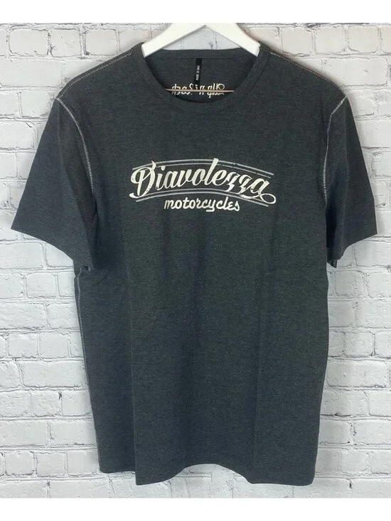 ALP-N-ROCK Men's Medium 3 Heather Black T-Shirt Diavolezza Motorcycles