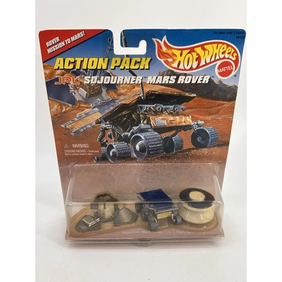 Hot Wheels Action Pack July 4, 1997 JPL Sojourner Mars Rover, Pathfinder, Lander