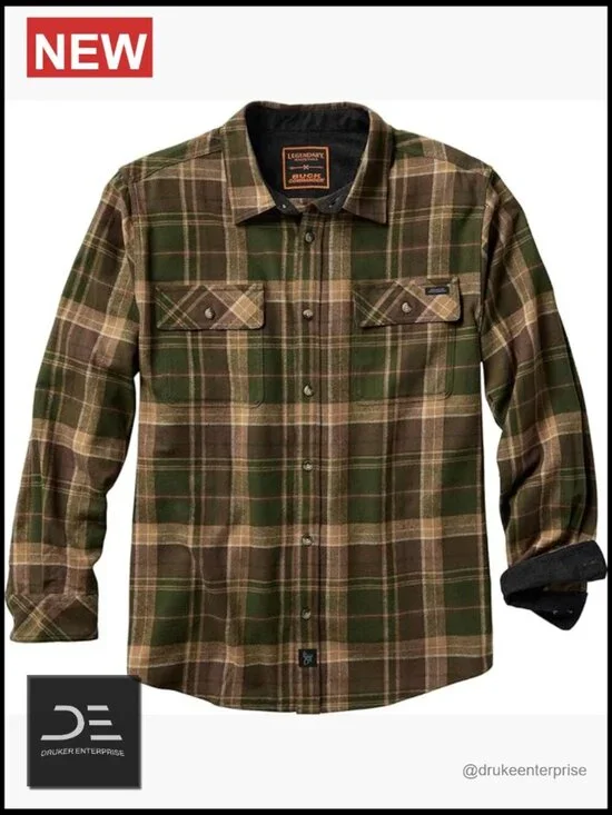 Long Sleeve Plaid Flannel 100% Cotton Button Down Shirt