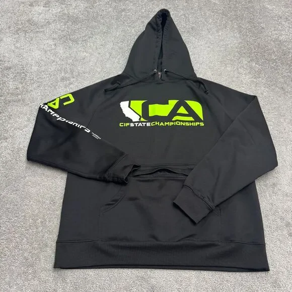 Expedition Series Tech Fleece Pullover Hoodie Sweatshirt Men Large Black Graphic