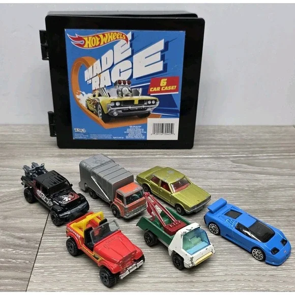 Hot Wheels 6 Car Case with‎ 6 Hot wheel Cars Lot - Old To New Cars