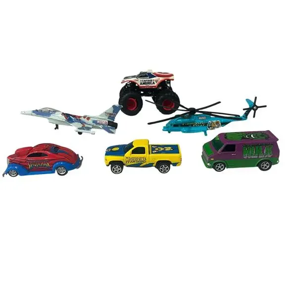 Marvel Diecast Lot Racing Champions Hot Wheels Spider-Man Hulk Wolverine Cap