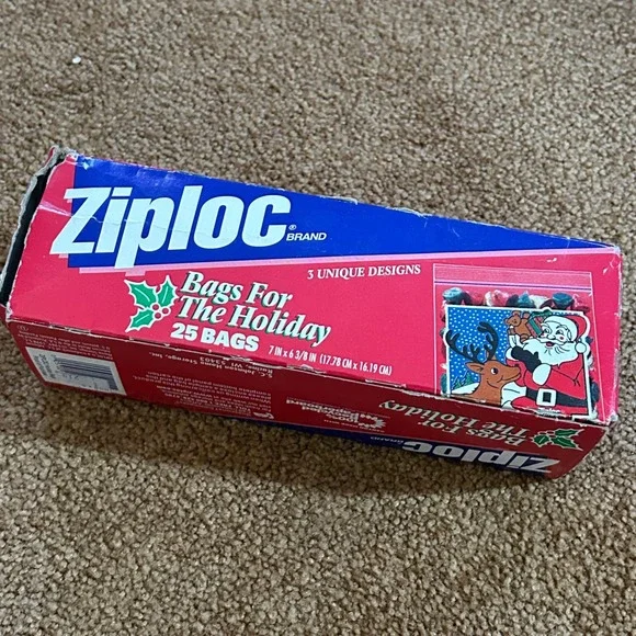Vintage Ziploc Bags‎ For The Holiday 25 Bags  Santa Reindeer Designs