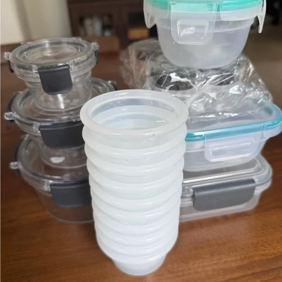 Multiples Food Storage Containers - Clear and Gray