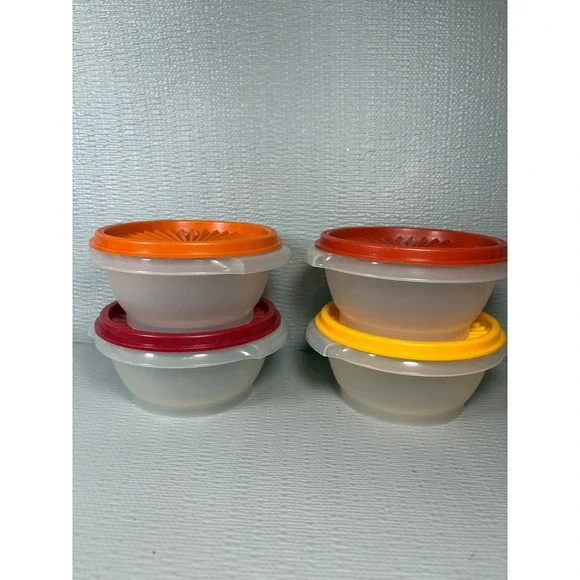 Vintage Tupperware Wonderlier‎ 4 Piece Small Bowl Set Harvest Colors