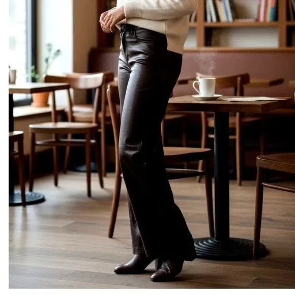 Sanctuary Women's Black Faux Leather Stretchy Pants w/Back Pockets - Size: M