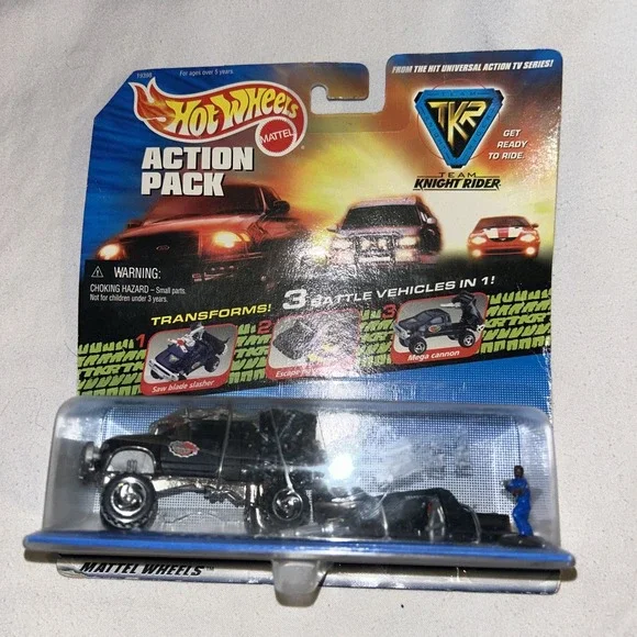 Hot Wheels 1998‎ Action Pack TKR Team Knight Rider Attack Beast & Duke figure F1