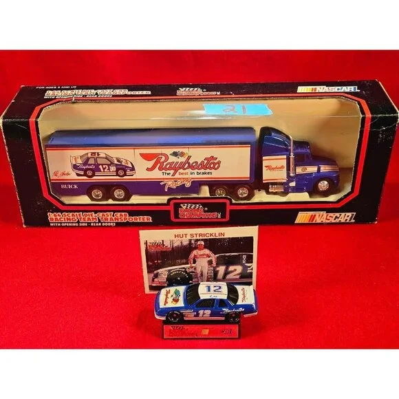 HUT‎ STRICKLIN NASCAR TRANSPORTER BUNDLE w/MATCHING STOCKCAR & PLAYER CARD