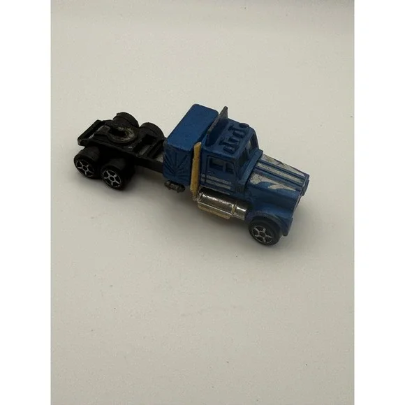 Vintage 1981 Zima Diecast Semi Truck Cab Blue 1/64 Scale Made in Hong Kong Toy