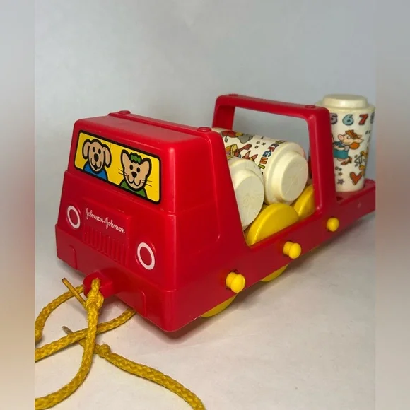 Rhythm Rollers Johnson &‎ Johnson Developmental Toy 1980s Red Truck Vintage