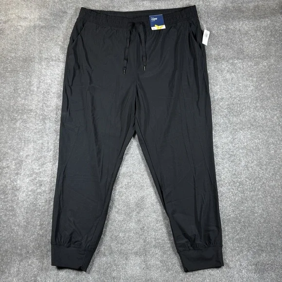 NWT Old Navy Joggers Women's XL Black SleekTech High Rise Go-Dry Stretch