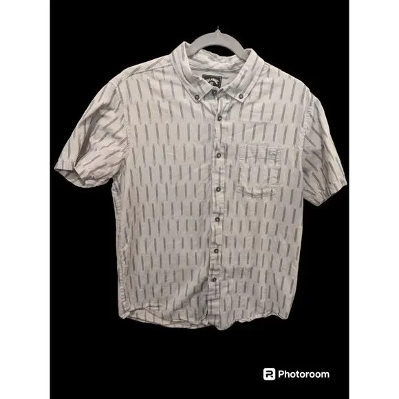 Billabong‎ Button Up Shirt Mens  Blue Plaid Pocket SMALL cotton