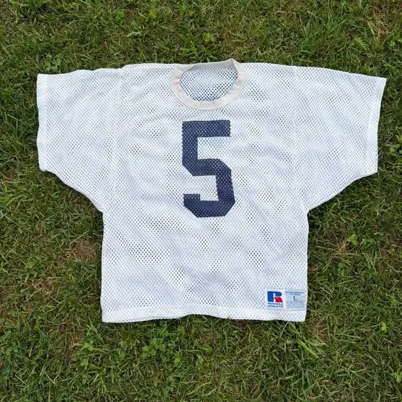 Essential Vintage Russell Athletic White Mesh Football Practice Jersey Sz Large