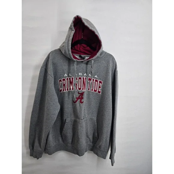 Colosseum‎ Alabama Crimson Tide Mens XL Hoodie Gray Crimson Red Embroidered Logo