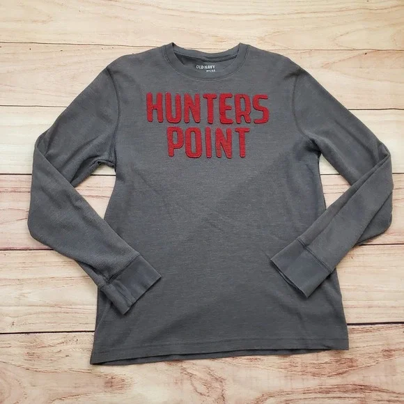 Old Navy Hunters Point Shirt Mens Large Gray Long Sleeve Pullover Crewneck‎ Top