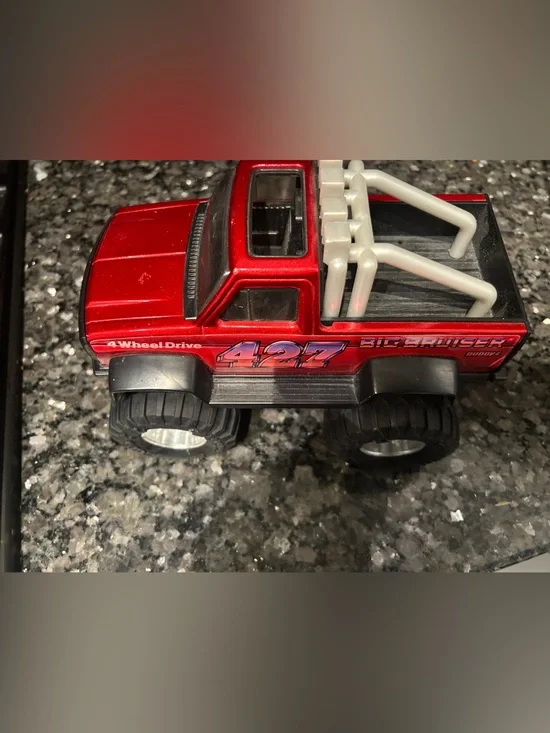BuddyL Red Kids Monster Truck Toy with White Roll Cage