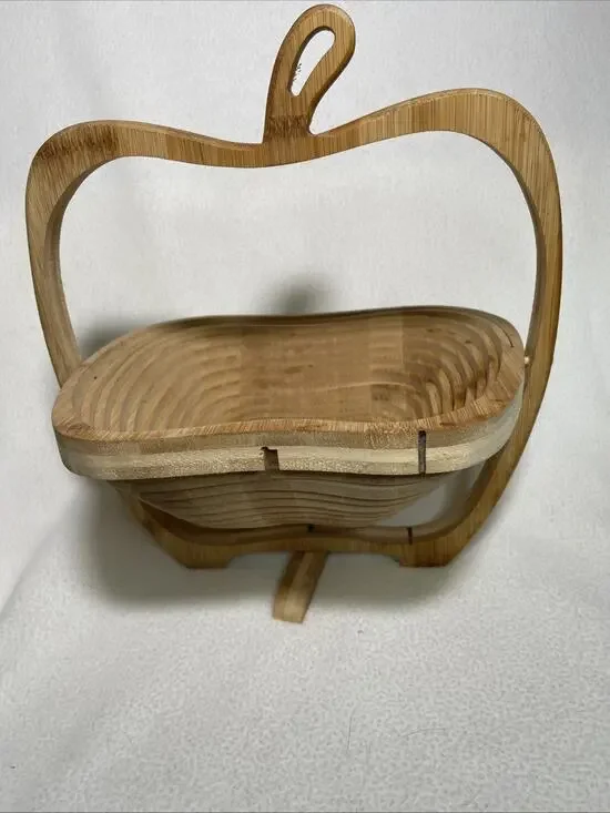 Bonnie & Pop Wood Fruit Basket - labled